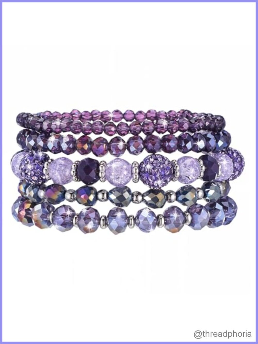 5Pcs Beaded Bracelets for Women Stackable Boho Stretch Bracelets